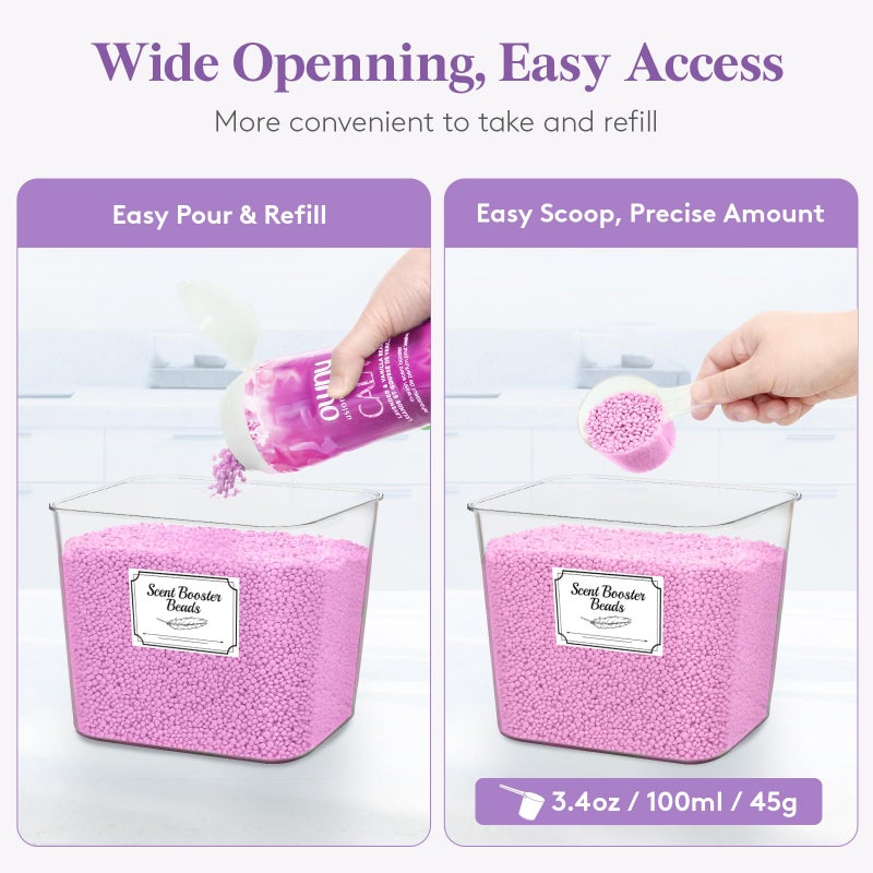 Lifewit Laundry Pods Container with Lid, Dryer Sheet Holder, Room Organization Storage for Coffee Pods Kcup Washing Powder, Scent Booster Beads, 2600 +2000ml/0.53+0.7galï¼ŒNatural,4 Pcs - Image 4