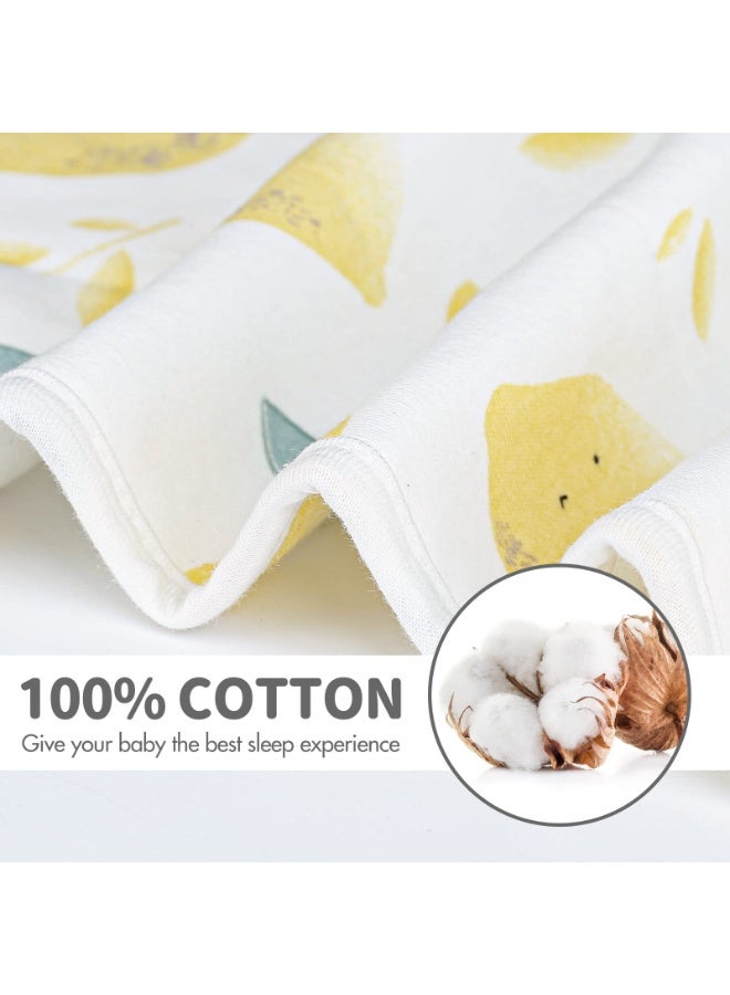 Mr. Penda 1Pcs Baby Swaddle Blanket Sleeping Bag with 2-Way Zipper, Newborn Wearable Sleeping Bag Fit Sedative Startle Reflex Better Sleep, Suitable for Baby Girls and Baby Boys From 0-6 Months - Smile & Lemon - Image 3