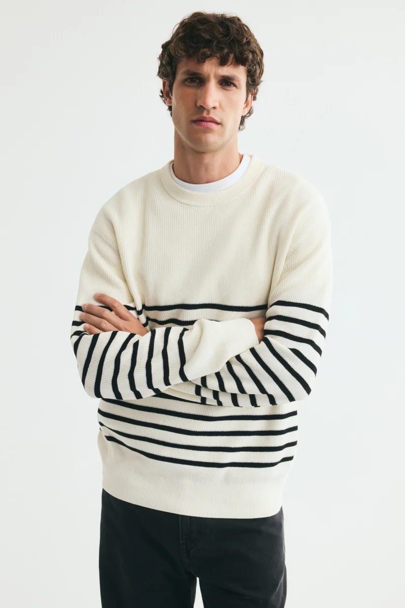 Regular Fit Rib-knit cotton jumper