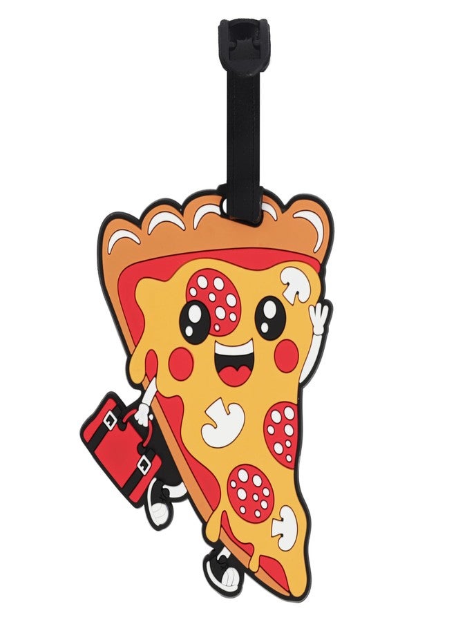 SandT Collection Fun Food Luggage Tags for Travel Suitcase ID Holder (Pizza 2) - Image 1