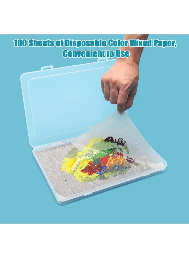 Garpernics Stay Wet Palette for Acrylic Painting Garpernics Wet Palette Tray with Sponges and 100 Papers for Acrylic Paints, Keep Paint Wet and Fresh for Miniatures - Image 4