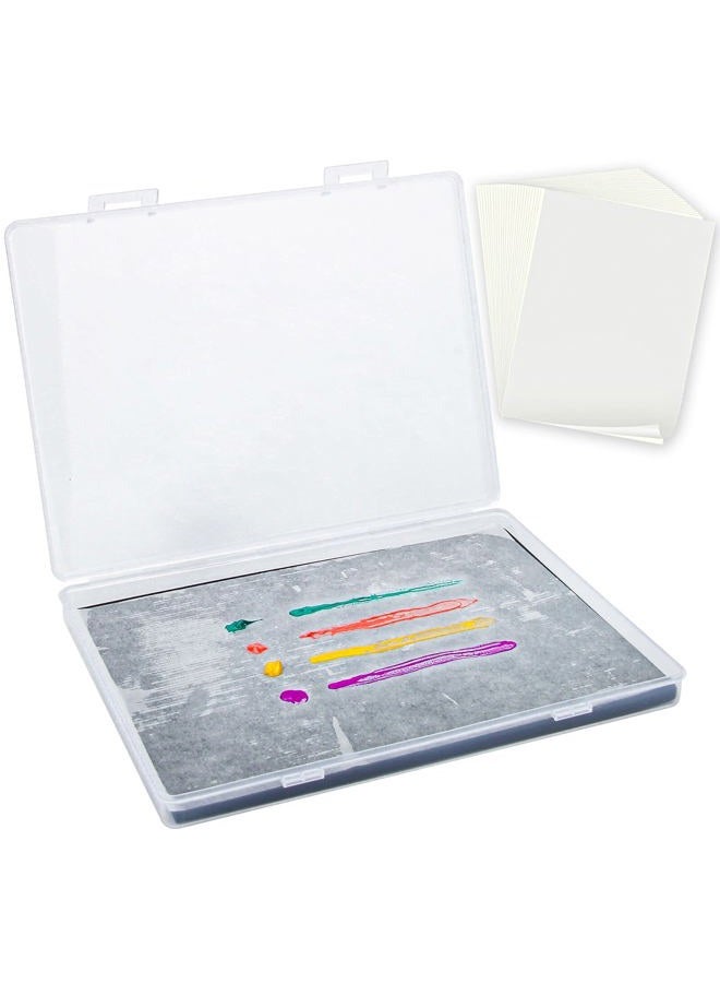 Garpernics Stay Wet Palette for Acrylic Painting Garpernics Wet Palette Tray with Sponges and 100 Papers for Acrylic Paints, Keep Paint Wet and Fresh for Miniatures - Image 1