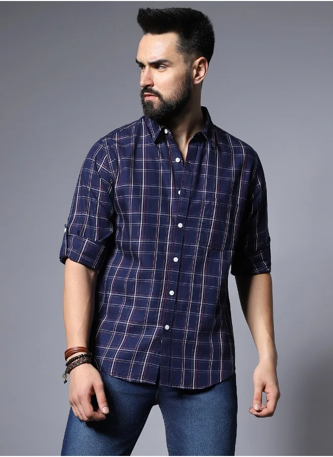 HIGH STAR Men Navy Shirts