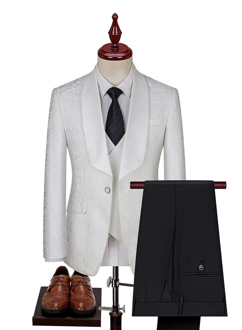 Shougu Three Piece Suit Wedding Jacquard Suit Set  - Image 1