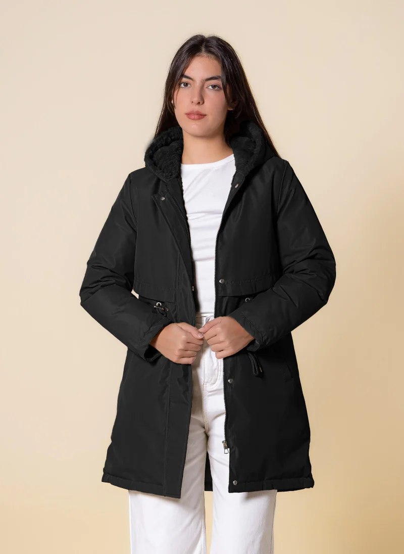 شايبس جاكيت منتفخ بفرو صناعي