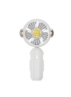 Thoraya Handheld Fan Mini Foldable Portable Cartoon Design USB Rechargeable Pocket Small Fan for Outdoor Travel Office White  - Image 1
