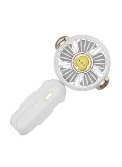 Thoraya Handheld Fan Mini Foldable Portable Cartoon Design USB Rechargeable Pocket Small Fan for Outdoor Travel Office White  - Image 2