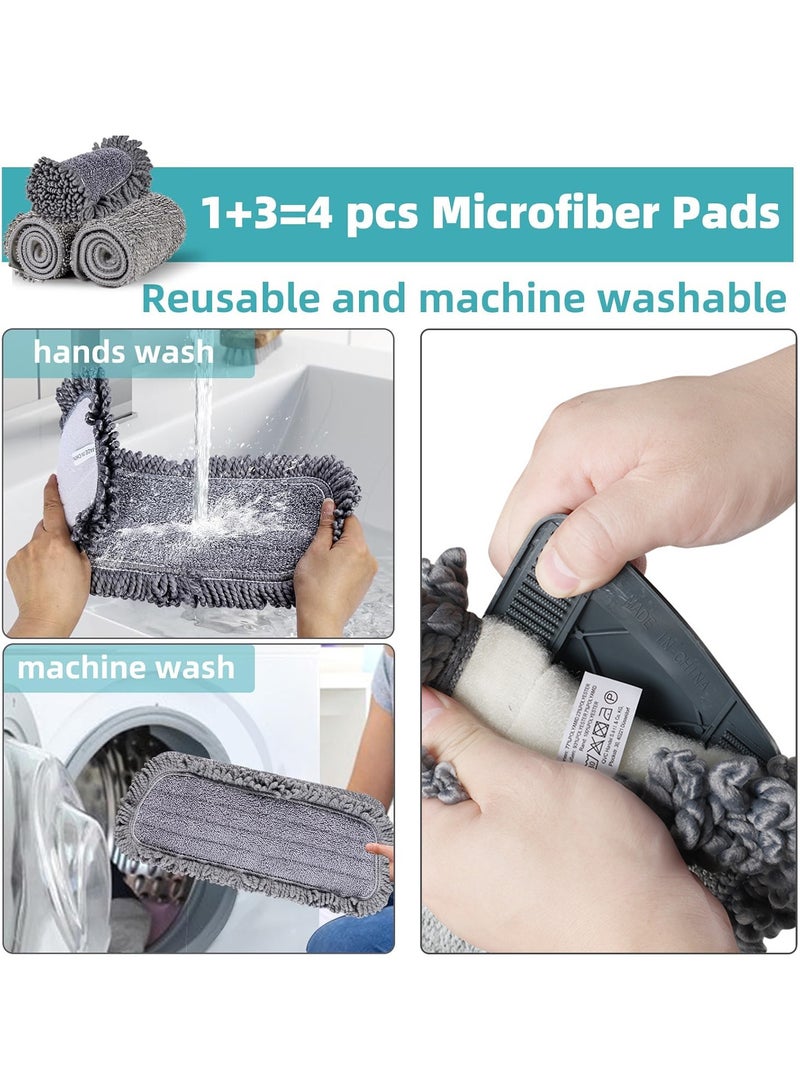 Eesyy Spray Mop for Floor Cleaning, 675ml Refillable Bottle, Includes 4 Washable Microfiber Pads (1 Roll + 3 Flat), Suitable for Wet and Dry Cleaning on Hardwood, Tile, Laminate, and Ceramic Floors  - Image 5