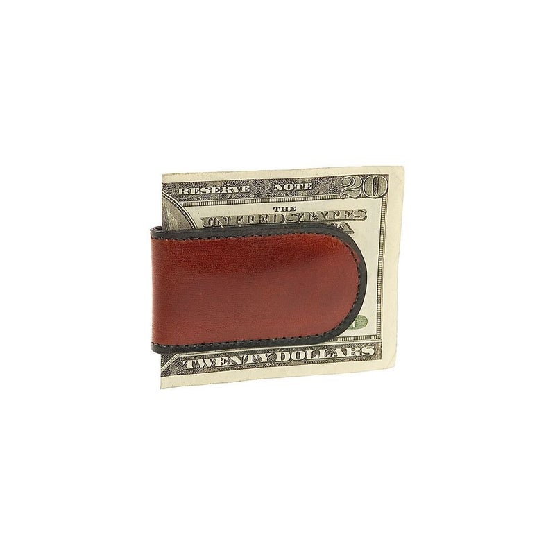 Bosca Old Collection-Magnetic Money Clip, Cognac Leather - Image 5