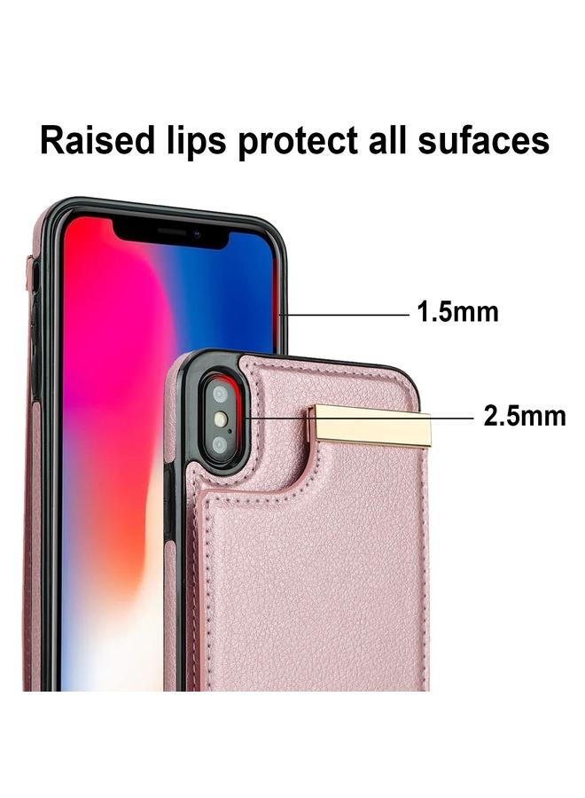 S-TOP Case For iPhone XS Max Metal Buckle Card Slots Phone Case - Image 4