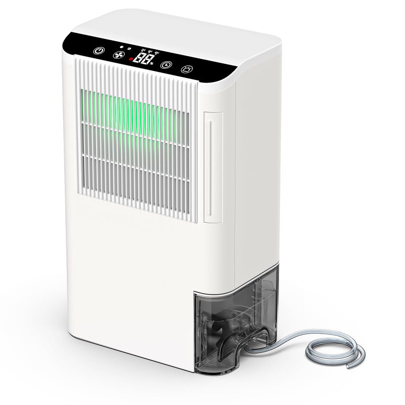 Onsekin Dehumidifiers for Home, 2000 Sq.Ft Small Dehumidifier with 3.3ft Drain Hose, 2.5L Tank, Timer Sleep Mode, Portable Dehumidifier for Basement, Bedroom, Bathroom (Sweet White) - Image 1