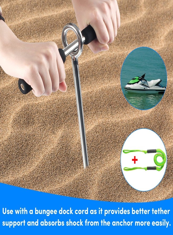 BALAVA 36" Sand Anchor,316 Stainless Steel Shallow Water Sand Anchor with Ground Anchor Screw Auger,Boat Sand Anchor with Removable Handle,for Boats, Jet Skis, PWCs, Pontoon,Include Bungee Line - Image 3