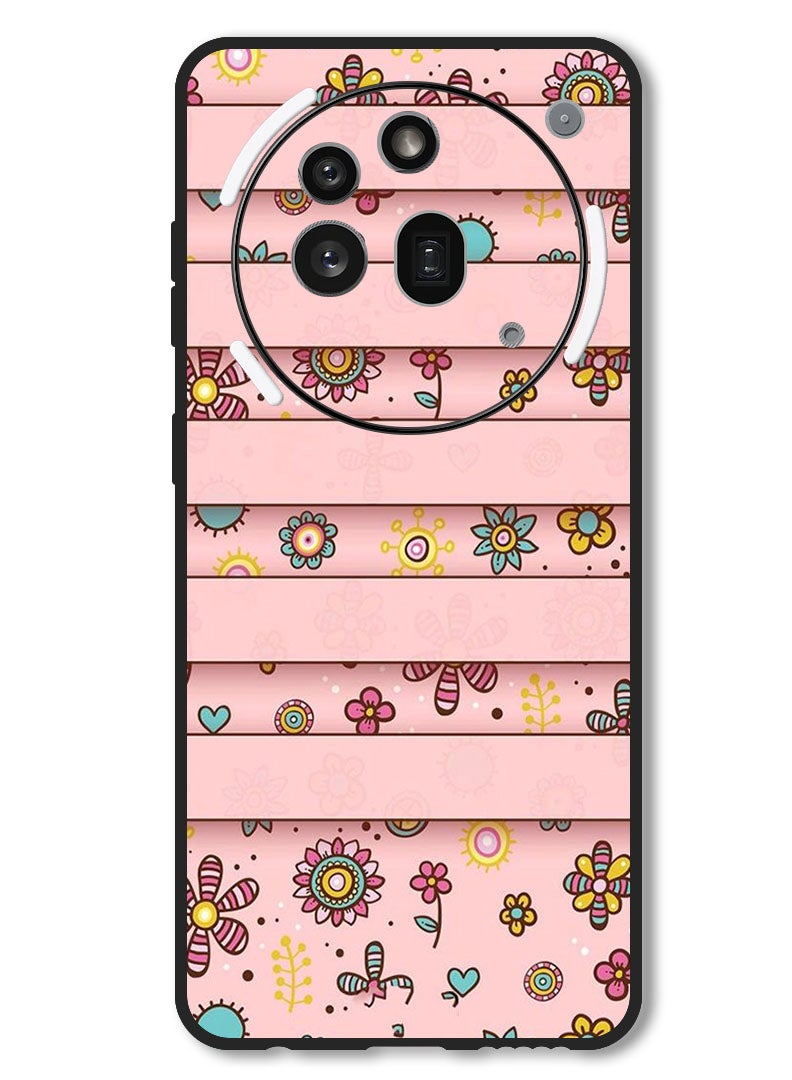 Theodor Case Compatible with Nothing Phone 3a Pro Protection Shockproof Bumper Cover Small Flowers - Image 1