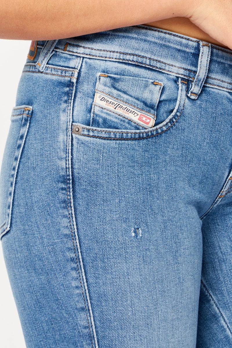 DIESEL Women Skinny Fit 2018 Slandy-Low Stretchable Denim Jeans, Blue - Image 3