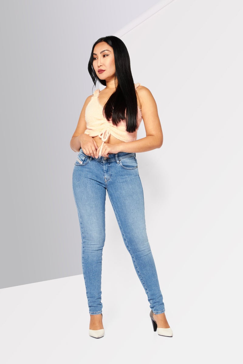 DIESEL Women Skinny Fit 2018 Slandy-Low Stretchable Denim Jeans, Blue - Image 2