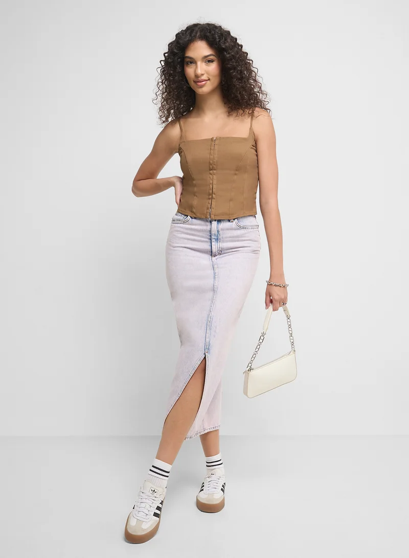 Ginger Strappy Button Up Corset