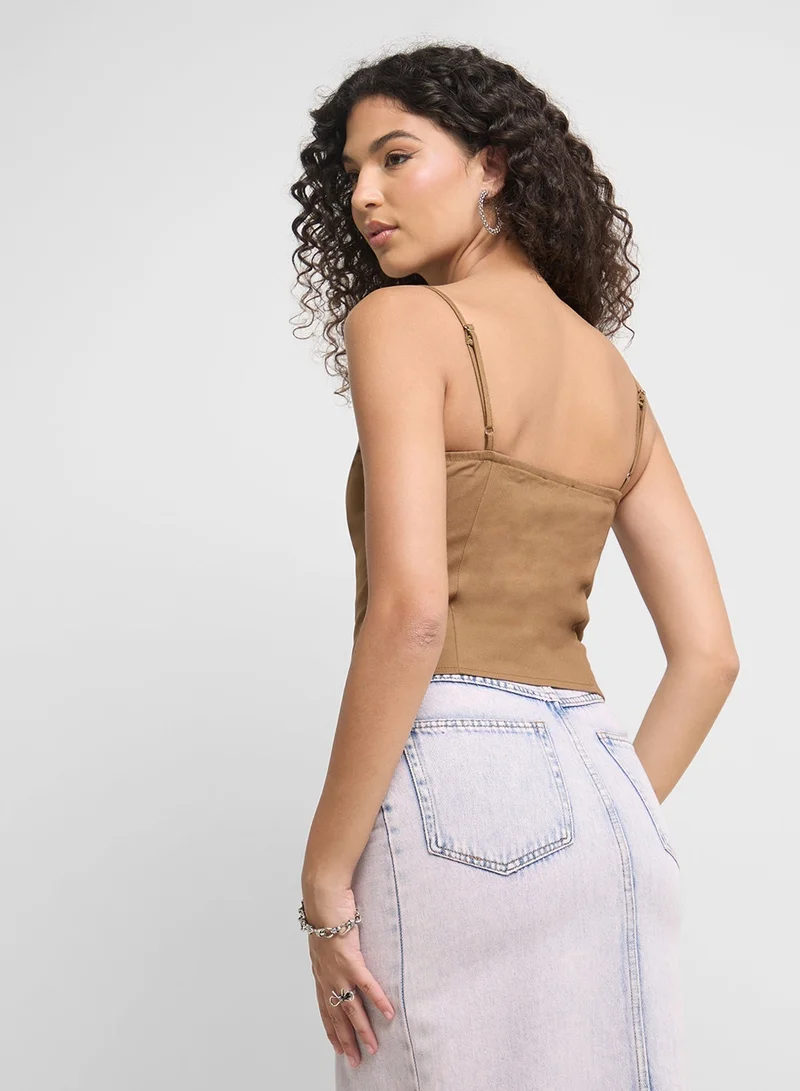 Ginger Strappy Button Up Corset