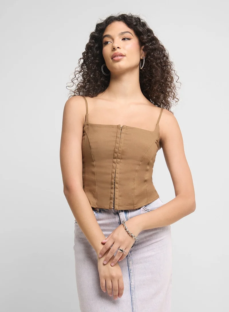 Ginger Strappy Button Up Corset