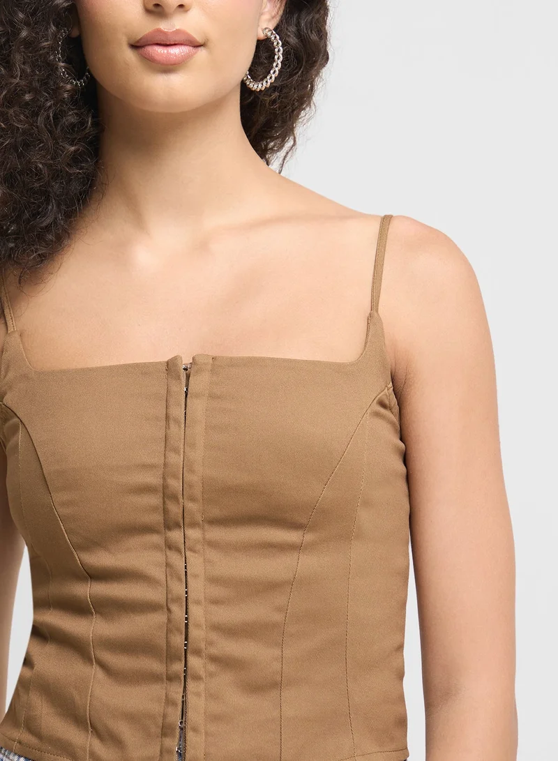 Ginger Strappy Button Up Corset