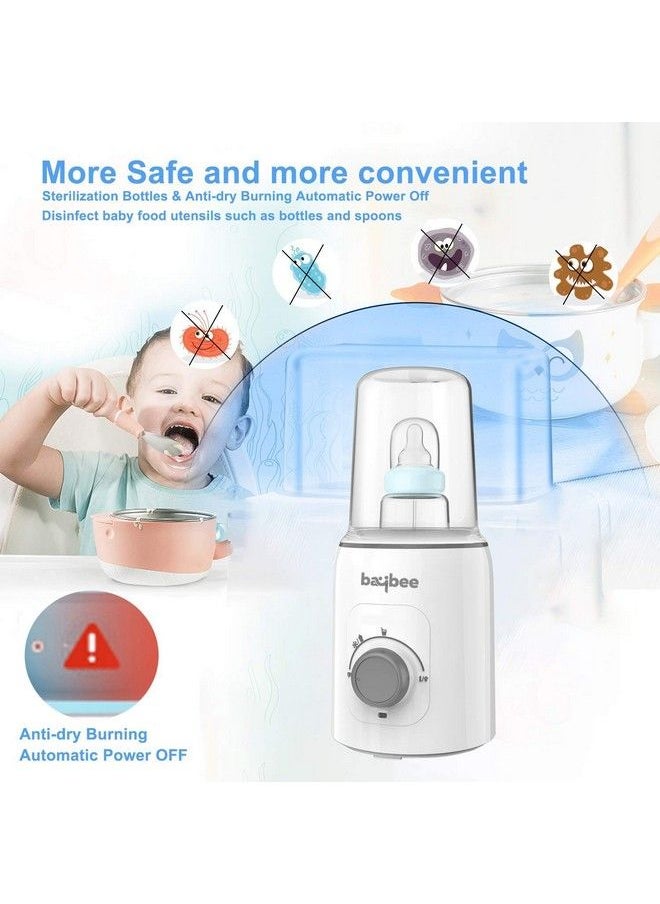 BAYBEE - 5 In 1 Baby Bottle Warmer & Sterilizer ; Electric Baby Foodwater & Milk Heater & Defrost With Manual Temperature Adjustment & Single Bottle ; Baby Feeding Bottle Sterilizer (Light Grey) - Image 1