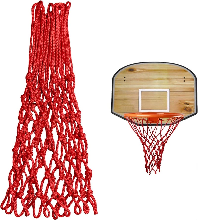 WNE Jaliwale Basketball Net Red Colour, Professional Match Quality Net Indoor & Outdoor Basketball Net (2 Pieces of Net/One Pair) - Image 3
