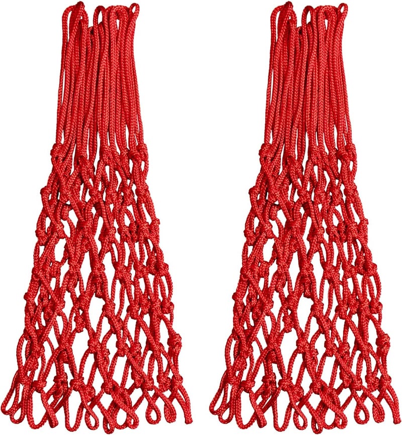 WNE Jaliwale Basketball Net Red Colour, Professional Match Quality Net Indoor & Outdoor Basketball Net (2 Pieces of Net/One Pair) - Image 1