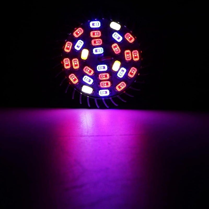 ويوبلز مصباح نمو للنباتات الداخلية، مصباح LED كامل الطيف بقوة 28 واط E14/GU10، ضوء شمسي اصطناعي لنمو أزهار الحدائق والبيوت الزجاجية والزراعة المائية (E14) - Image 4