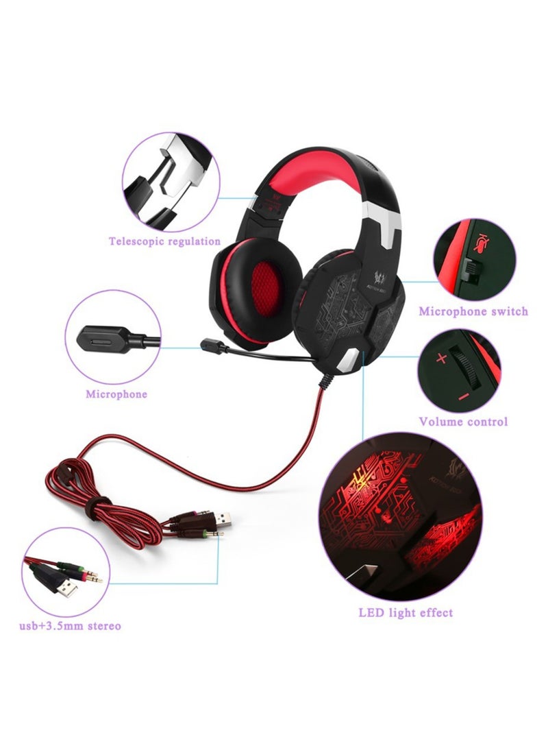 سماعة الألعاب السلكية المضيئة