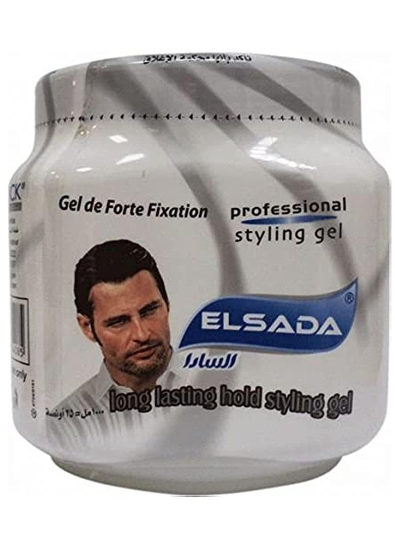 Elsada El Sada Professional Styling Gel Long Lasting Hold Hair Styling Grey 1000 Ml  - Image 2