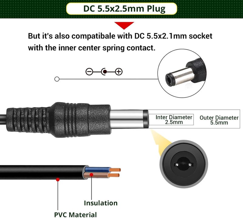 فاكموغو محول DC 5V 4A من التيار المتردد إلى التيار المستمر، تيار متردد 100-240 فولت إلى تيار مستمر 5 فولت 4 أمبير 20 واط، محول طاقة تحويل 5 فولت، محول مثبت على الحائط مع موصل أسطواني 5.5x2.5 مم و5.5x2.1 مم - Image 3