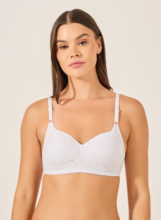 Styli Pack of 3 - Ribbed Non-Wired Padded T-Shirt Bra