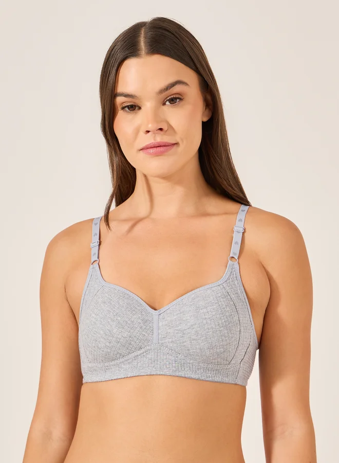 Styli Pack of 3 - Ribbed Non-Wired Padded T-Shirt Bra