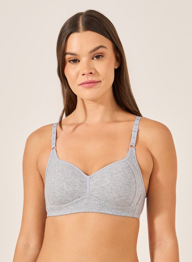 Styli Pack of 3 - Ribbed Non-Wired Padded T-Shirt Bra - Image 3