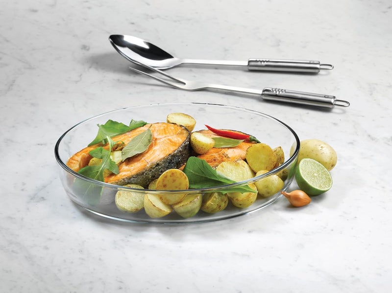 Pasabahce Borcam Oval Glass Tray – 2400cc | Oven, Microwave & Freezer Safe | Painted Finish | Lightweight - Image 4