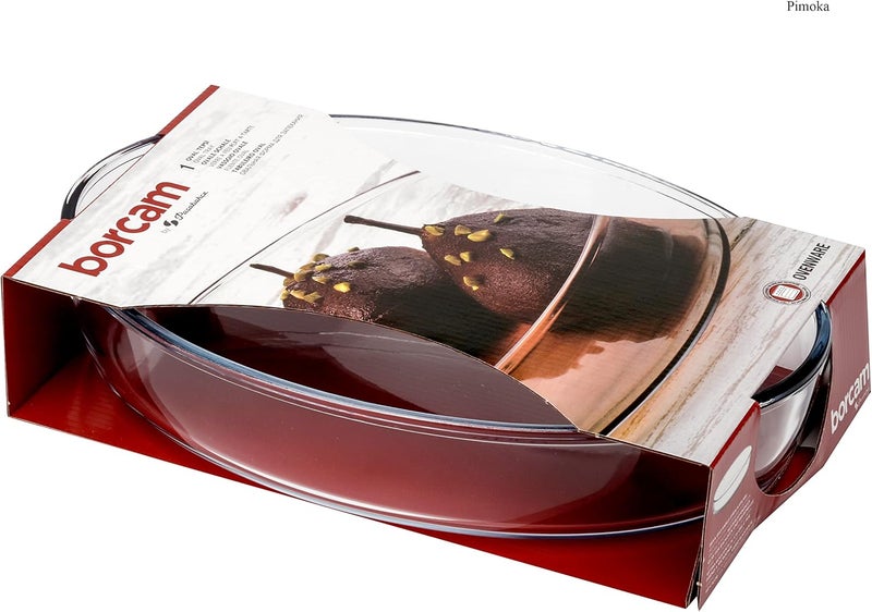 Pasabahce Borcam Oval Glass Tray – 2400cc | Oven, Microwave & Freezer Safe | Painted Finish | Lightweight - Image 5