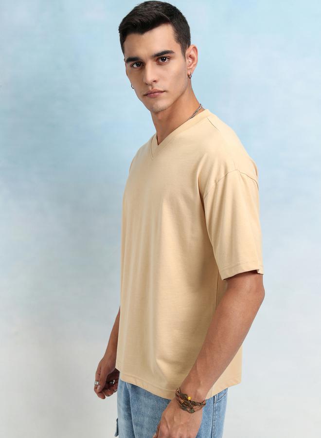 HIGHLANDER Solid Regular Fit V-Neck T-Shirt - Image 4