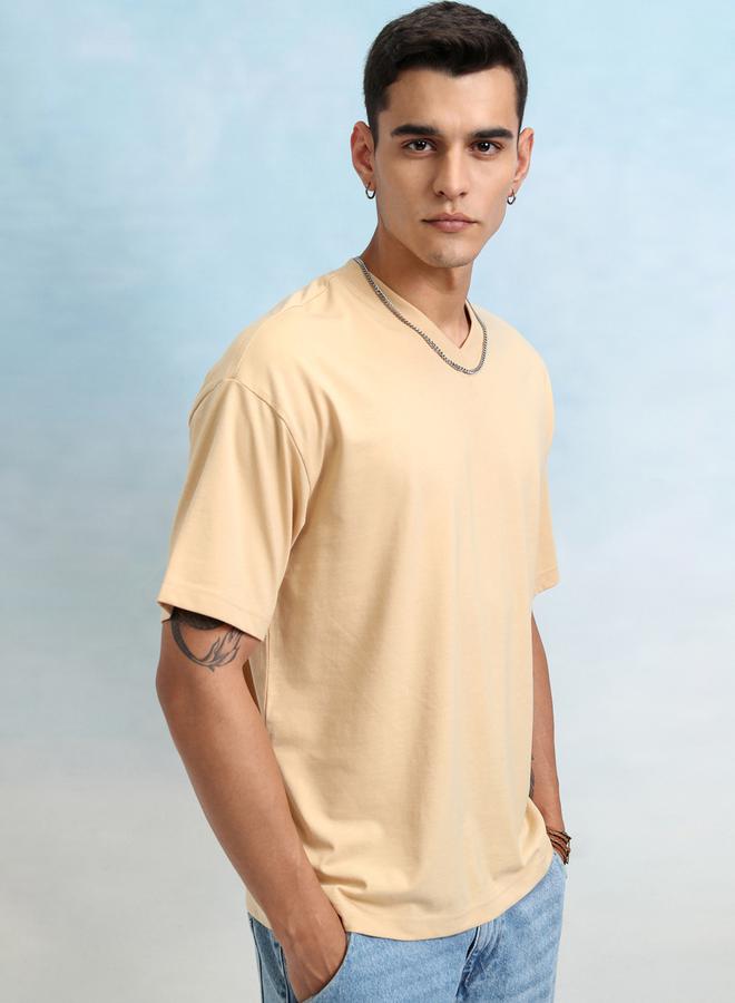 هاي لاندر تيشيرت هاي لاندير برقبة على شكل حرف  بقصة عادية - Image 1