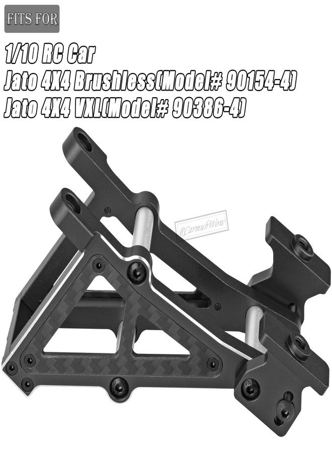 RCarmubWow RC Rear Wing Mount w/Washer Upgrades Part for 1/10 Jato 4X4 Brushless,Jato 4X4 VXL,Alloy Aluminium Wing Mount w/Carbon Fibre Washer,Replace #9046#9617,Black - Image 2