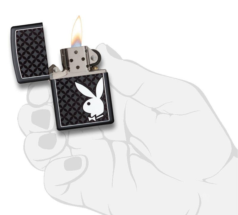 Zippo Royal Black with White Playboy Design Pocket Lighter Stylish Look Premium Metal Body Eco Environment-Friendly Unique Stylish Design Travel Friendly - Image 4