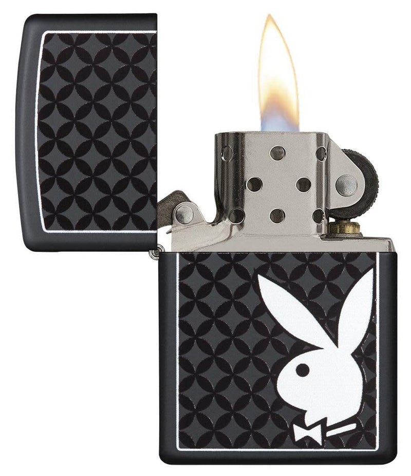 Zippo Royal Black with White Playboy Design Pocket Lighter Stylish Look Premium Metal Body Eco Environment-Friendly Unique Stylish Design Travel Friendly - Image 3