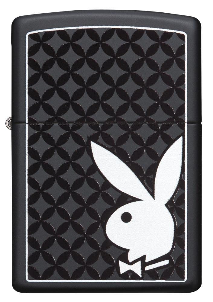 Zippo Royal Black with White Playboy Design Pocket Lighter Stylish Look Premium Metal Body Eco Environment-Friendly Unique Stylish Design Travel Friendly - Image 2