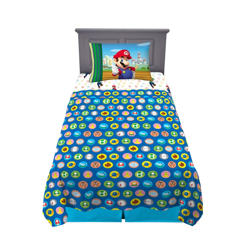 Franco Kids Bedding Super Soft Microfiber Sheet Set Twin Mario