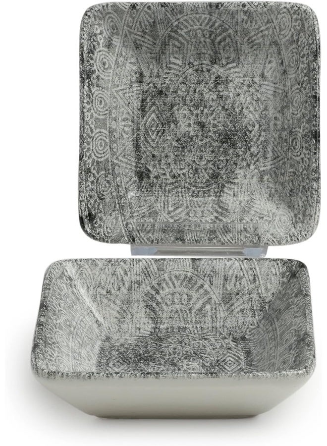 EDESSA وعاء جينكو المربع العميق - 15 سم - وعاء تقديم خزفي متعدد الاستخدامات - Image 2