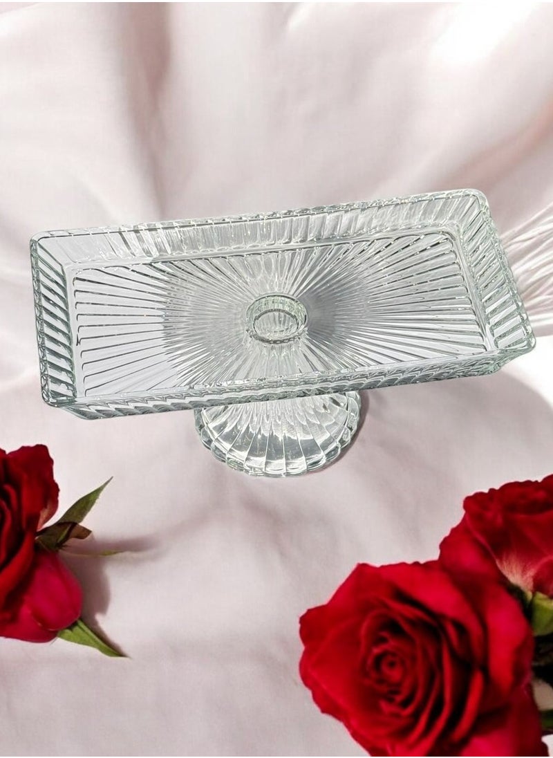 Generic A multi-use glass serving dish with a base for sweets and fruits  - Image 1