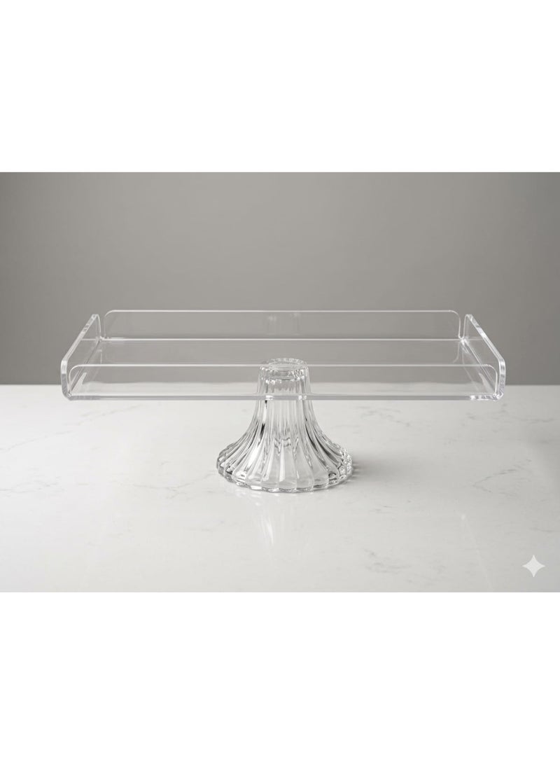 Ridge A multi-use Acrylic serving dish with a base for sweets and fruits - Image 1