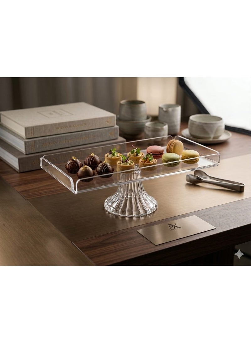 Ridge A multi-use Acrylic serving dish with a base for sweets and fruits - Image 2