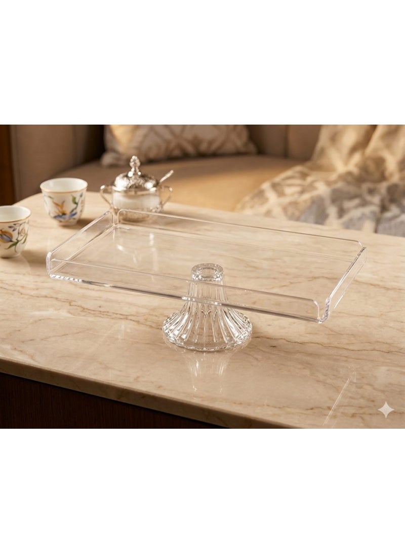 Ridge A multi-use Acrylic serving dish with a base for sweets and fruits - Image 4