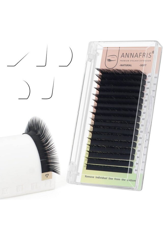 ANNAFRIS L/L+/Lc/Ld/Lu(M) Curl Individual Eyelash Extension Natural Synthetic Mink Matte Black False Lashes Extension Faux Cils Maquillage (Lc Curl, 0.10 8-15Mm Mix)  - Image 1