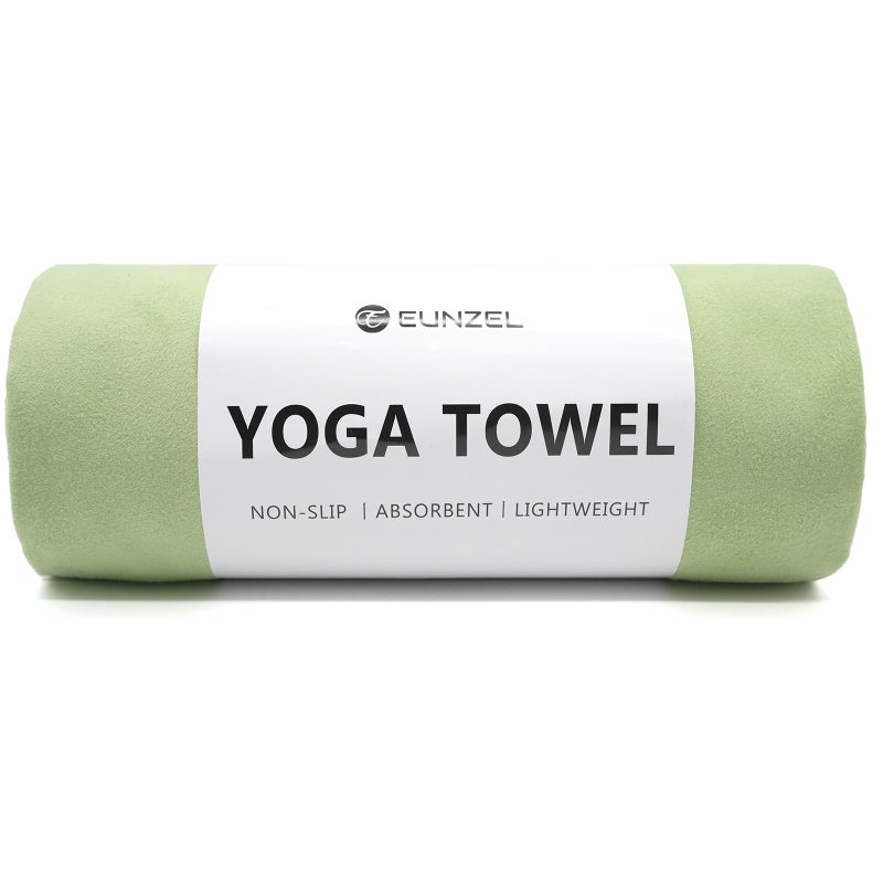 Eunzel Hot Yoga Towel Non Slip Yoga Mat Towel Non-Slip Sweat Absorbent Microfiber Towel for Hot Yoga, Pilates and Workout 72" x 26.5", Olive - Image 1