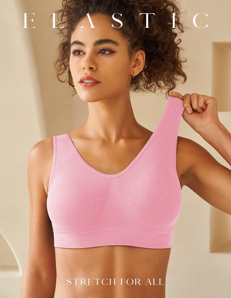 SIMIYA Womens Sports Bras, Yoga Comfort Seamless Stretchy Sports Bra for Women 6 Pack - Image 4